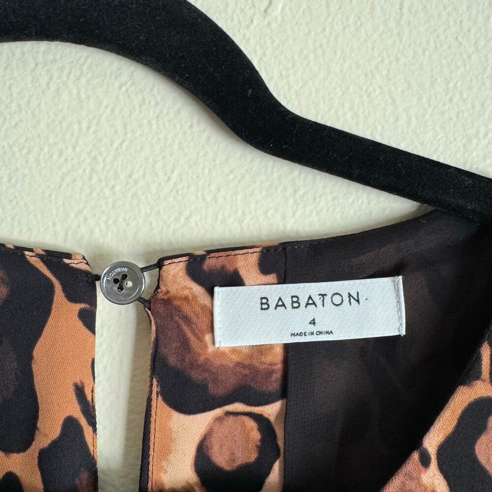 Babaton Black + Brown Samson Cheetah Animal Print Mini Shift Dress Size 4 NWT - Picture 5 of 11
